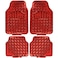 BDK Universal Fit 4Piece Metallic Design Car Floor Mat  Red MT641RD