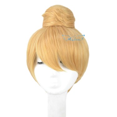 Angelaicos Womens Prestyled Buns Party Anime Cosplay Costume Wig Short Blonde