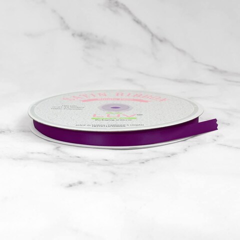 Creative Ideas PSF0308285 Solid Satin Ribbon 38 by 100 yd Plum