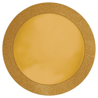 8Count Glitz Round Placemats with Glitter Border Gold