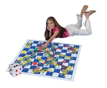 SS Worldwide Jumbo Snakes  Ladders Game with 40 x 40 Vinyl Game Board Oversized Game Tokens and Inflatable Dice