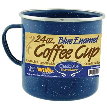 Camp Cup Mug Enamel Mug Cup with Stainless Steel Rim 1 Count Pack of 1 Blue