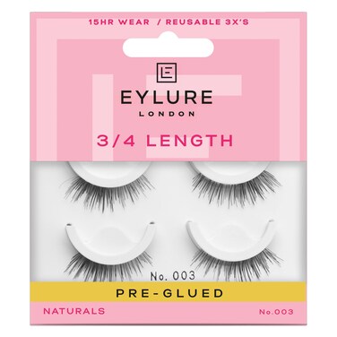 Eylure Press On PreGlued False Eyelashes Light Wispy Accent Lash No 003 Twin Pack