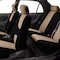 FH Group Car Seat Covers Full Set Cloth  Universal Fit Automotive Seat Covers Low Back Front Seat Covers Solid Back Seat Cover Washable Car Seat Cover for SUV Sedan and Van Beige