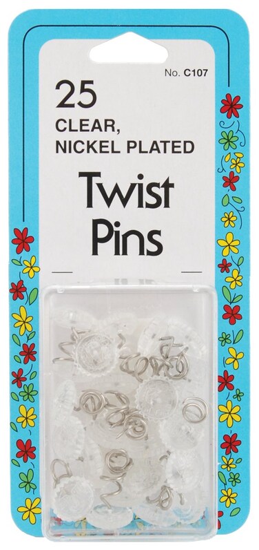 Collins COL107 25 Piece Clear Twist Pins