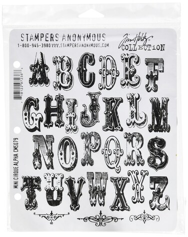 Stampers Anonymous Tim Holtz Cling Stamps 7X85 Mini Cirque Alpha