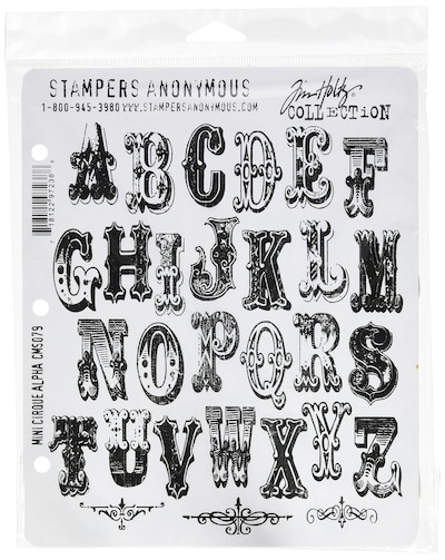 Stampers Anonymous Tim Holtz Cling Stamps 7X85 Mini Cirque Alpha
