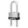 BRINKS  40mm Laminated Steel Keyed and Warded Padlock with Adjustable Shackle  Chrome Plated with Hardened Steel Shackle