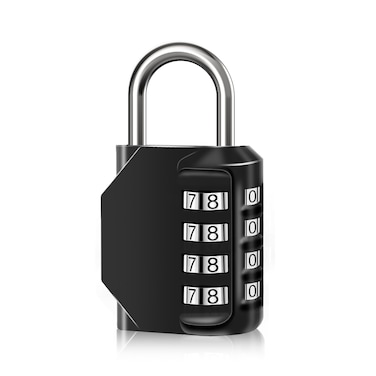 SUTOUG Combination Lock Waterproof 4 Digit Padlocks with Combination Code Zinc Alloy Combination Lock for Door Tool Boxes Schools Gym Garden Fences Reel Cabinet  Storage Black 1PCS