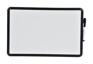 School Smart Dry Erase Board with Marker Black Frame 11 x 17 Inches