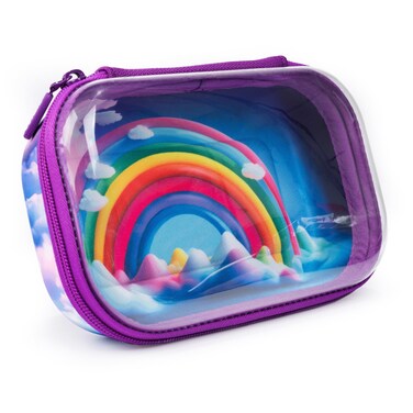 ZIPIT Clear Top Pencil Box for Girls  Rainbow Pencil Case for School  Organizer Pencil Bag  Large Capacity Pencil Pouch