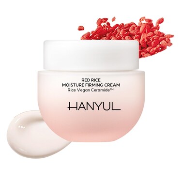 Hanyul Red Rice Moisture Firming Cream  Vegan Ceramide Moisturizer for 100hour Lasting Hydration Vegan Collagen for Skin Firming Barrier Repair Korean Fine Wrinkle Care Cream 186 floz