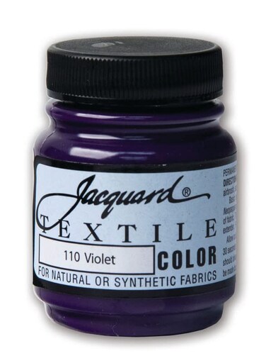 Jacquard Fabric Paint for Clothes  225 Oz Textile Color Violet Leaves Fabric Soft  Permanent and Colorfast  Professional Quality Paints Made in USA  Holds up Exceptionally Well to Washing