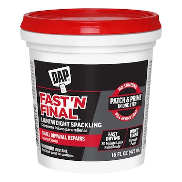 Dap 12141 FastN Final Spackling Interior and Exterior White 16 Fl Oz Pack of 1