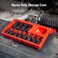 SUNEX TOOLS 1814 14 Inch Drive Universal Impact Socket Set 12Piece Metric 5mm  15mm CrMo Steel Radius Corner Design Chamfered Opening Dual Size Markings Heavy Duty Storage Case