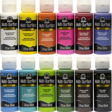 FolkArt PROMO830 Multi Satin Finish Acrylic Craft Paint Set Designed for Beginners and Artists NonToxic Formula That Works on All Surfaces 2 oz 2 Fl Oz Pack of 12 12 Colors May Vary 24