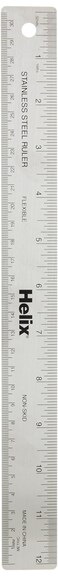 Helix  Flexible Stainless Steel Non Skid Ruler 12 Inch30cm  Crafting  Construction Measurement  Precision  Stability  Durable  RustResistant Design