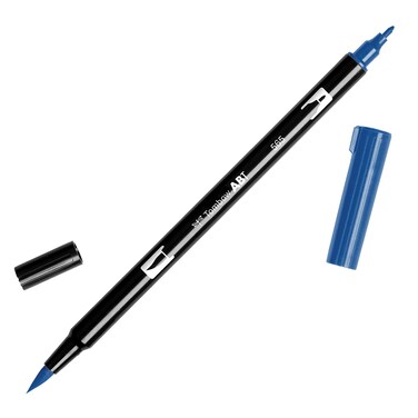 Tombow 56566 Dual Brush Pen Art Marker 565  Deep Blue 1Pack Blendable Brush and Fine Tip Marker