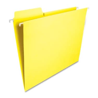 Smead FasTab Hanging File Folder 13Cut Builtin Tab Letter Size Yellow 20 per Box 64097