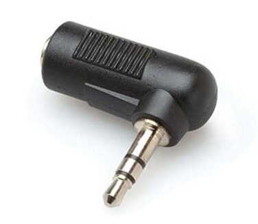 Hosa GMP272 35mm TRS to 35mm TRS Right Angle Adaptor