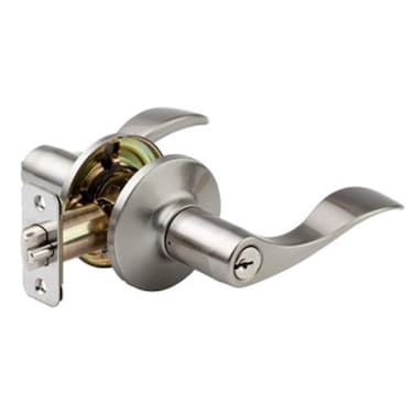 Master Lock WL0115 Wave Lever Door Knob with Lock Satin Nickel