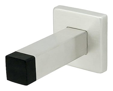 INOX DSIX1432D Square Wall Mount Door Stop with Square Base Satin Stainless Steel