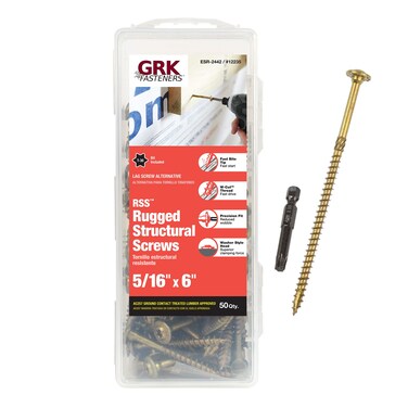 GRK 772691122353 12235 516 x 6 RSS Rugged Structural Screws 50 Count No Size Gold