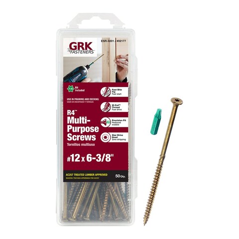 GRK 772691021779 Multi Purpose R4 Screws 6 Inch Gold