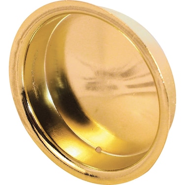 PrimeLine N 6698 2 In Round Brass Plated ByPass Door Pull Handle 2 Pack