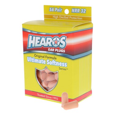 HEAROS Ultimate Softness Series Ear Plugs Beige 56 Pair