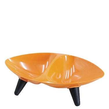 Pet Life  Melamine Sculpture Dual Food and Water Pet Bowl  Raised Dog Bowl with Durable Rubberized ToughTraction Grips