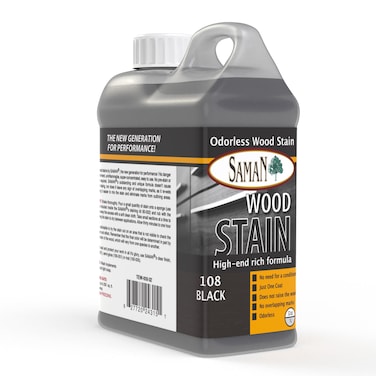 SamaN Interior Water Based Wood Stain  Natural Stain for Furniture Moldings Wood Paneling Cabinets Black TEW10832 32 oz