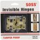 SOSS 203CUS4 Mortise Mount Invisible Hinges with 4 Holes Zinc Satin Brass Finish 134 Leaf Height 12 Leaf Width 2332 Leaf Thickness 6 x 1 Screw Size 1 Pair