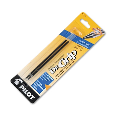 PILOT Dr Grip Ballpoint Ink Refills for Retractable Pens Medium Point Blue Ink 2Pack 77228