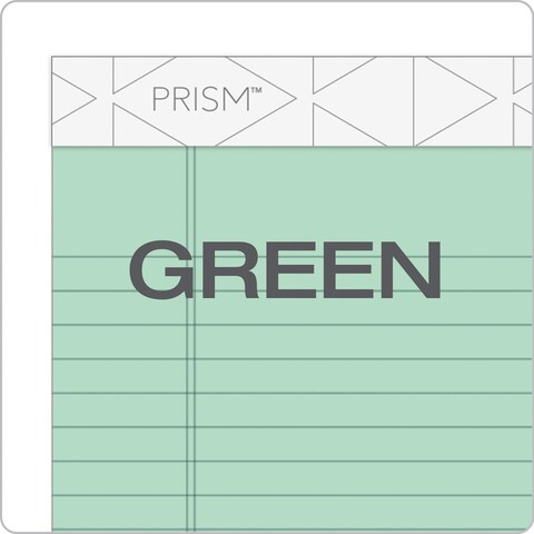 TOPS 63090 Prism Plus Colored Legal Pads 5 x 8 Green 50 Sheets Pack of 12