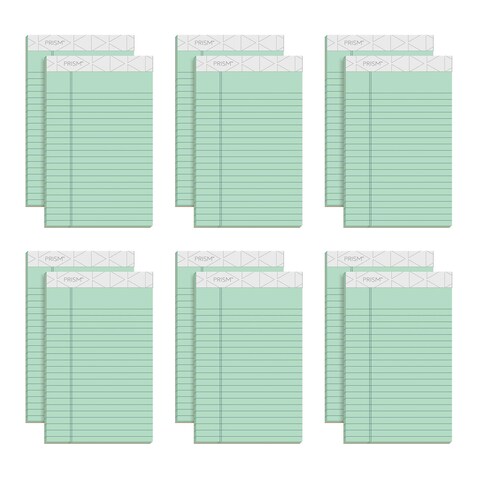 TOPS 63090 Prism Plus Colored Legal Pads 5 x 8 Green 50 Sheets Pack of 12
