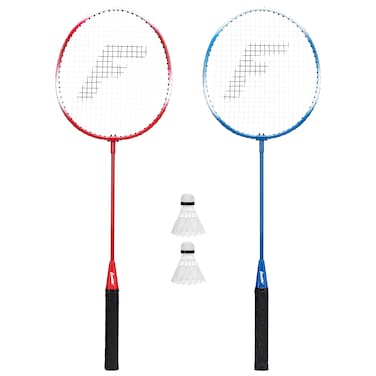 Franklin Sports Badminton Racket  Birdie Set  Replacement Badminton Equipment for Kids  Adults  2 Player Badminton Racket Set Red White Blue