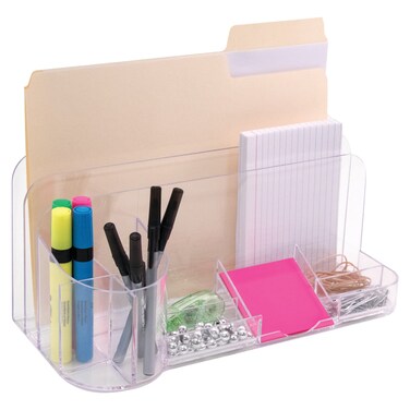 Innovative Storage Designs Desktop Organizer 9 Compartments Clear