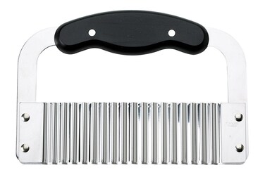 HIC Kitchen CrinkleCut Wave Slicer French Fry Vegetable Cutter Stainless Steel Blade