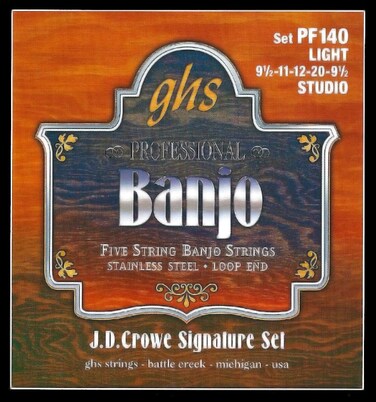 GHS Strings PF140 JD Crowe Signature Series Studio 5String Stainless Steel Banjo Strings 009 12020
