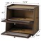 K KELBEL Double Layer Large Bamboo Bread Box for Kitchen Counter Wooden Large Capacity Bread Storage Bin with Window Bread Holder Brown