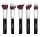 Makeup Brushes Beauty Sponge Blender 10 Pcs Kabuki Powder Foundation Blending Blush Eyeliner Concealer Brush Set Cosmetic Tools Silver  Black