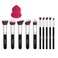 Makeup Brushes Beauty Sponge Blender 10 Pcs Kabuki Powder Foundation Blending Blush Eyeliner Concealer Brush Set Cosmetic Tools Silver  Black