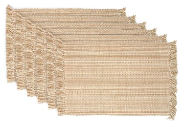 DII Variegated Tabletop Collection Placemat Set3x19 Taupe 6 Piece