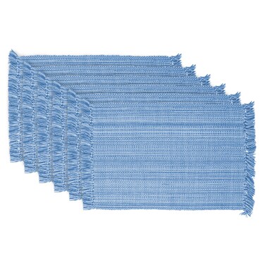 DII Variegated Tabletop Collection Placemat Set3x19 Light Blue 6 Piece