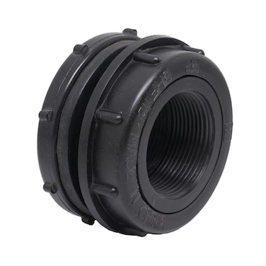 Valley Industries BHF200BC Bulkhead Fitting 2 FNPT Black
