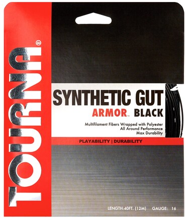 Tourna Synthetic Gut Armor Black Tennis String  16g