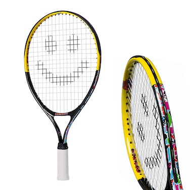 Kids Tennis Racket with Training Videos  19 Inch Aluminum Youth Tennis Racket Neoprene Handle  Junior Tennis Racket for Kids Age 512  Childrens Tennis Rackets by Street Tennis Club BlackYellow