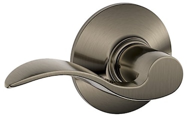 SCHLAGE Lock Company Acc 620 SCHLAGE Accent F10 Flat Wave Reversible Door Lever Lock Solid Antique Pewter Brass  F10 ACC 620