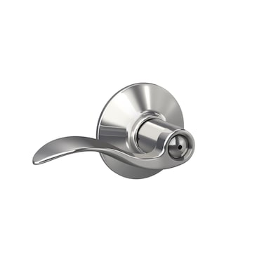 Schlage F40 ACC 625 Accent Door Lever Bed  Bath Privacy Lock Bright Chrome